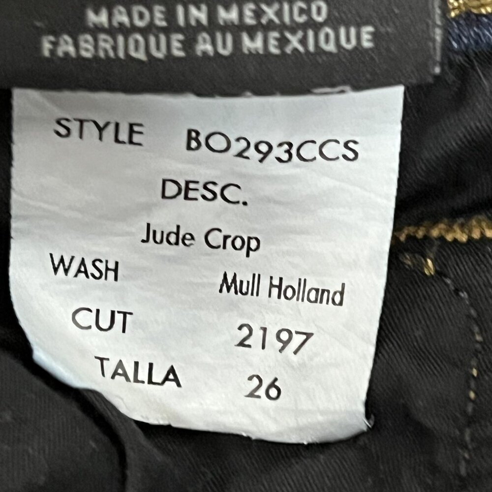 Black Orchid Los Angeles Jude Crop Dark Wash Skinny Jeans Size 26‎ - Picture 5 of 7